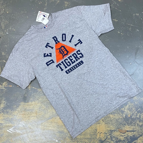 MLB Shirts Detroit Tigers Shirt Navy Mlb Retro Vintage Medium Grey